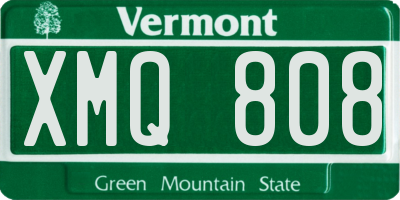VT license plate XMQ808