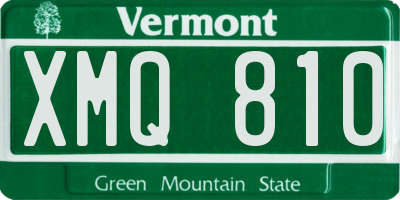 VT license plate XMQ810