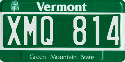VT license plate XMQ814
