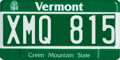 VT license plate XMQ815