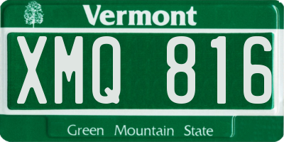 VT license plate XMQ816
