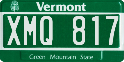 VT license plate XMQ817