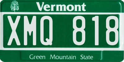 VT license plate XMQ818