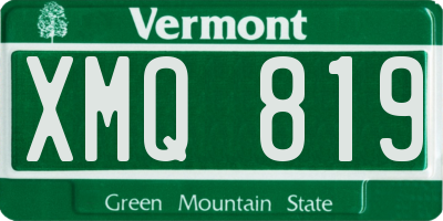 VT license plate XMQ819