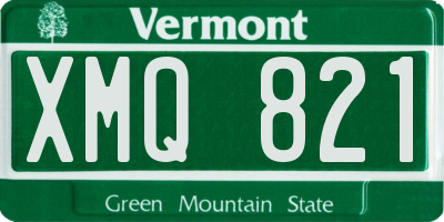 VT license plate XMQ821