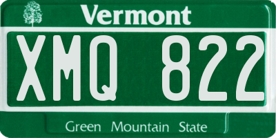 VT license plate XMQ822