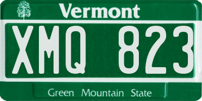 VT license plate XMQ823