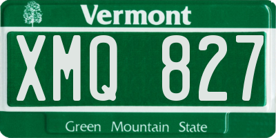 VT license plate XMQ827