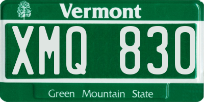 VT license plate XMQ830
