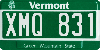 VT license plate XMQ831