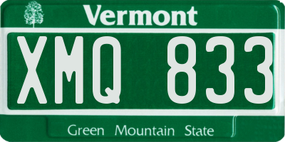 VT license plate XMQ833