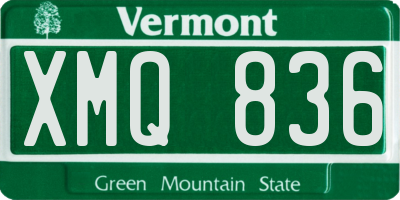VT license plate XMQ836