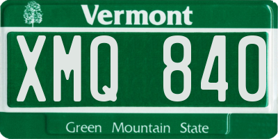 VT license plate XMQ840