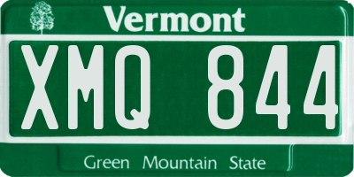 VT license plate XMQ844