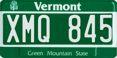 VT license plate XMQ845