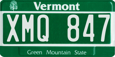 VT license plate XMQ847