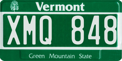 VT license plate XMQ848