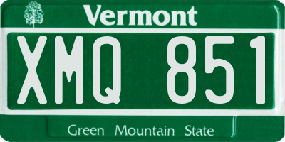 VT license plate XMQ851