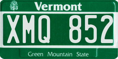 VT license plate XMQ852