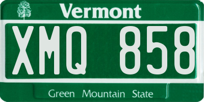 VT license plate XMQ858