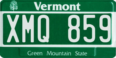 VT license plate XMQ859