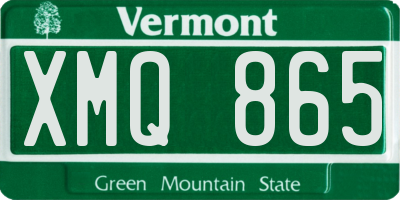 VT license plate XMQ865