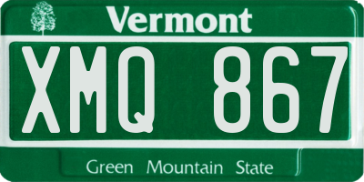 VT license plate XMQ867