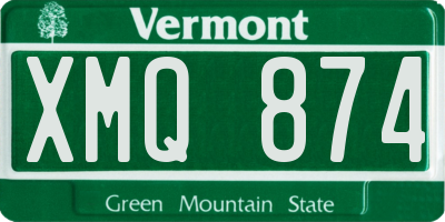 VT license plate XMQ874