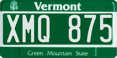 VT license plate XMQ875