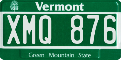 VT license plate XMQ876