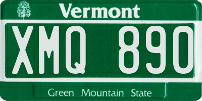 VT license plate XMQ890