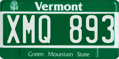 VT license plate XMQ893