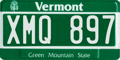 VT license plate XMQ897