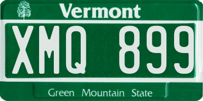 VT license plate XMQ899
