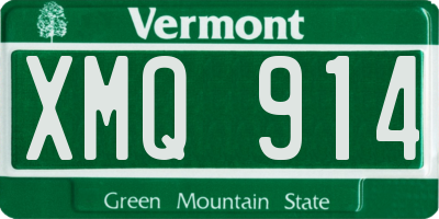 VT license plate XMQ914