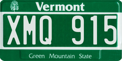 VT license plate XMQ915