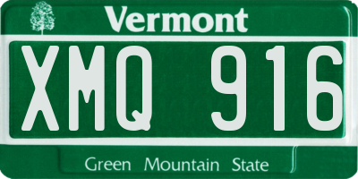 VT license plate XMQ916