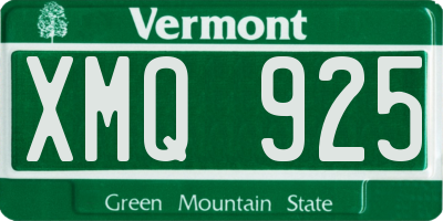 VT license plate XMQ925