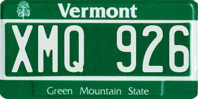 VT license plate XMQ926