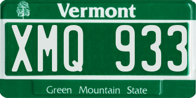 VT license plate XMQ933