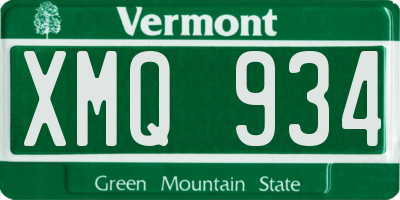 VT license plate XMQ934