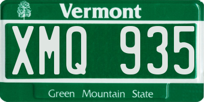 VT license plate XMQ935