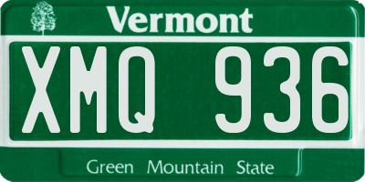 VT license plate XMQ936