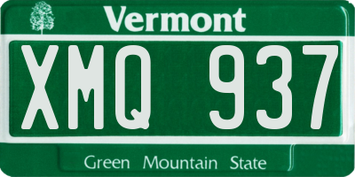 VT license plate XMQ937