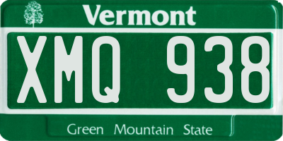 VT license plate XMQ938