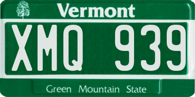 VT license plate XMQ939