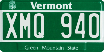 VT license plate XMQ940