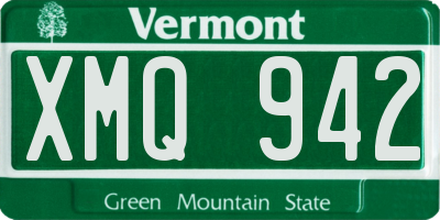 VT license plate XMQ942
