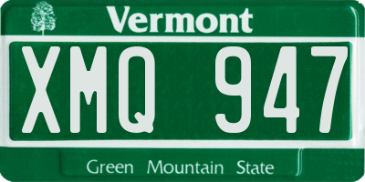 VT license plate XMQ947