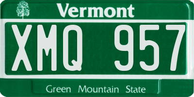 VT license plate XMQ957
